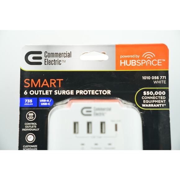 Commercial Electric Smart Surge Protector Hubspace 6-Out USB-C USB-A New - Picture 6 of 6